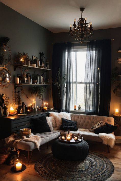 Fall Furniture , Autumn Cozy Fall ,Decor Easy Fall ,
Decor Neutral Fall ,Decor Fall ,Decor Inspiration ,Fall Decor Ideas Gothic Style Living Room, Dark Fantasy Interior, Gothic Living Room Aesthetic, Dark And Cozy Home, Cozy Witchy Living Room, Modern Goth Home Living Room, Gothic Interior Design Living Room, Witchy Decor Aesthetic, Goth Living Room Decor