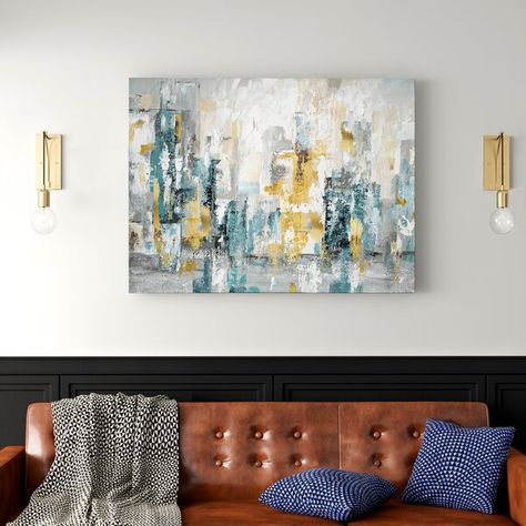 Horizontal Art, Abstract Art Gallery, Colors Wall, City Views, City View, Art Abstrait, Acrylic On Canvas, Painting Frames, Print Images