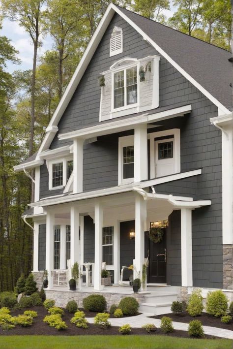 Vinyl siding, home exteriors, choosing siding materials, maintenance-free siding Vinyl Siding Color Schemes, Grey Vinyl Siding, Insulated Vinyl Siding, Vinyl Siding House, Vinyl Siding Colors, Light Oak Floors, Coastal Color Palette, Normal House, Vinyl House