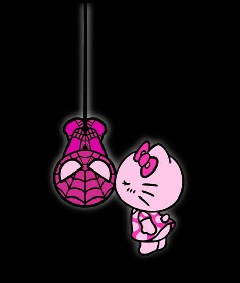 Pink Sanrio Aesthetic, Hello Kitty And Spiderman, Pink Hello Kitty Wallpaper Iphone, Lockscreen Background, Pink And Black Wallpaper, Sanrio Aesthetic, Pink Sanrio, Pink Wallpaper Ipad, Pretty Wallpaper Ipad