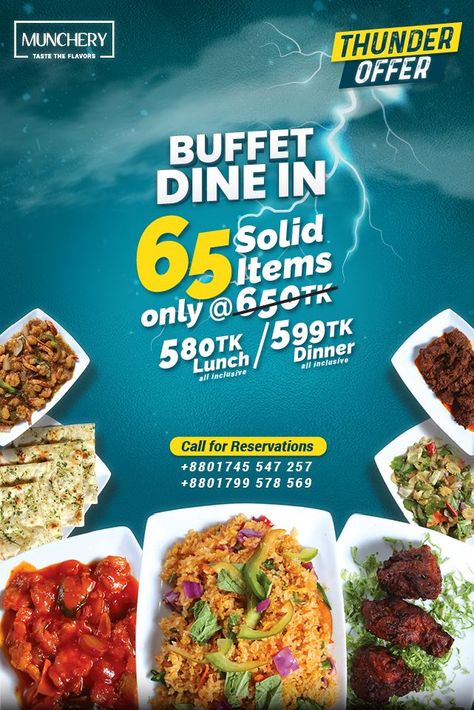 Buffet Creative Ads, Restaurant Advertising, Restaurant Social Media, Lunch Buffet, Buffet Restaurant, Creative Poster, Food Ads, Dine In, Buffet Food