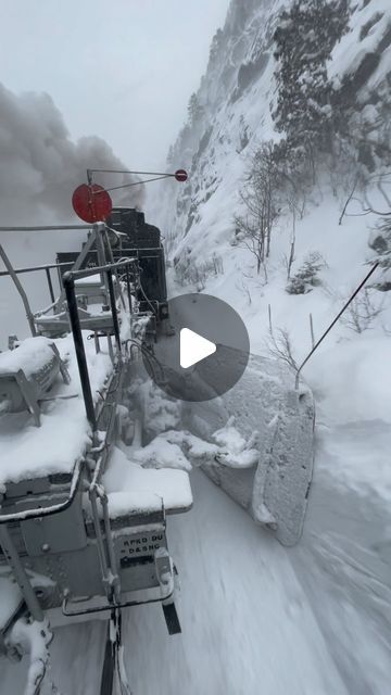 Russell Heerdt on Instagram: "Snow fighting in the Rockies.  This machine is called a Flanger. Flanger OF was built in 1881 and weighs 30tons. It has two air operated wings controlled from the caboose being the flanger. When a major winter storm brings a significant amount of snow the Flanger is called out to clear the line to keep passenger trains running without delay."