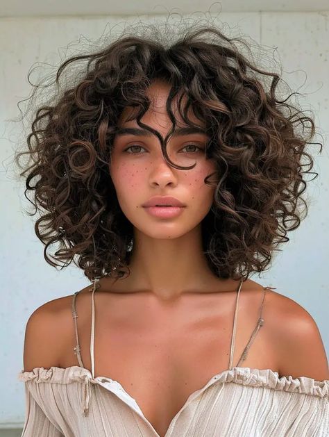 36 Trendy Lob Haircut ideas in 2024 Layered Curly Haircuts Natural Curls With Bangs, 3a Curly Hair Haircuts, Lob Haircut Curly Hair, Braided Hairstyles Blonde Hair, Short 3a Curly Hair, Short Layers Curly, 2024 Curly Hair Trends, Curly Shoulder Length Hair With Layers, Curly Long Bob Hairstyles