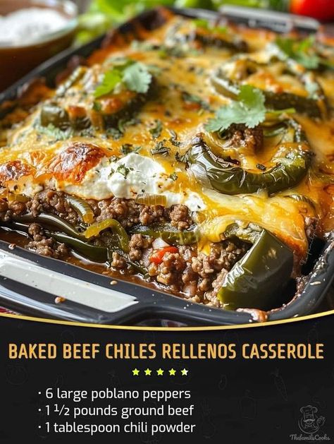 Beef Chili Relleno Casserole, Chiles Rellenos Casserole, Stuffed Chili Relleno Recipe, Chile Relleno Casserole Recipe, Chile Relleno Recipe, Chili Relleno Casserole, Relleno Casserole, Chile Relleno Casserole, Quick Soup Recipes