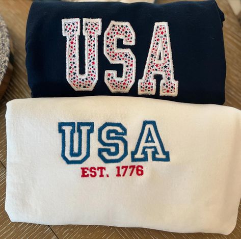 USA embroidered sweatshirts Brother Se1900, Clothing Making, Usa Sweatshirt, Embroidery Threads, Art Easy, Embroidery Sweatshirt, Embroidered Clothes, Beer Lovers, Embroidered Sweatshirts