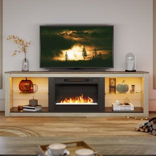 Tv Camino, Coffee Table Fireplace, Tv Stand With Fireplace, Modern Electric Fireplace, Farmhouse Entertainment Center, Electric Fireplace Tv, Grey Tv Stand, Black Tv Stand, Electric Fireplace Tv Stand