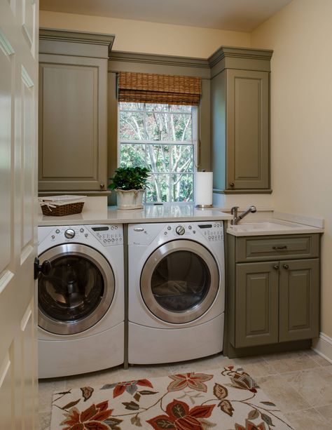 Laundry Room With Window, Interior Trees, Room With Window, Traditional Laundry Room, Laundry Room/mud Room, Green Laundry, Dream Laundry Room, Laundry Room Renovation, Laundry Room Inspiration