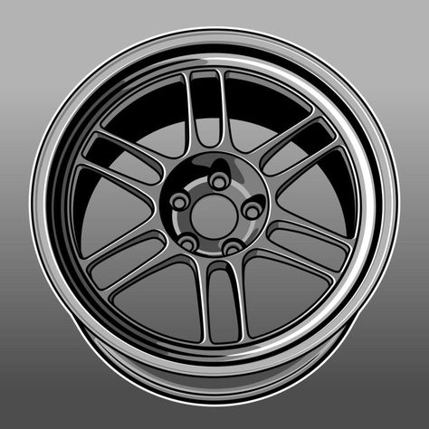 Car Wheel Drawing, Wheel Drawing, Bbs Wheels, Wheel Art, Car Wheels, Tshirt Design, Car Wheel, Vector Art, Wheel