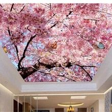 Ceiling Mural, Retro Graffiti, Sky Ceiling, Ceiling Murals, Floor Murals, Wallpaper Ceiling, Ceiling Art, Cherry Flower, Custom Murals