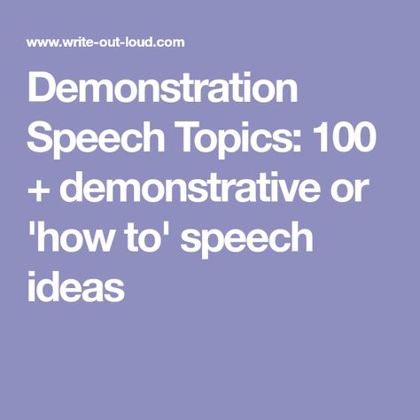 Demonstration Speech Topics: 100 + demonstrative or 'how to' speech ideas Demonstration Speech Ideas, 4h Pigs, Speech Topics For Kids, Demonstration Ideas, Demonstration Speech, Homeschool Coop, Speech Outline, 4h Projects, 4h Ideas