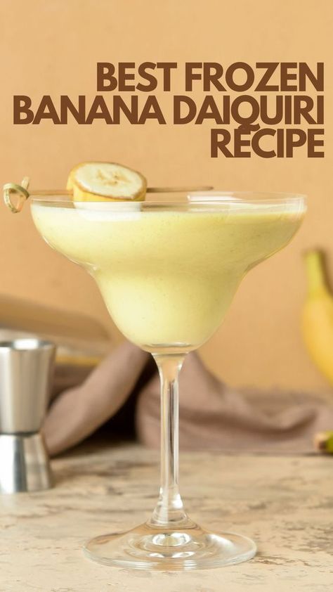 Indulge in tropical bliss with our best frozen banana daiquiri recipe. Whether you're hosting a summer soiree or simply unwinding, our guide will help you master the art of crafting this refreshing libation. #FrozenBananaDaiquiri #CocktailRecipes Banana Drinks Alcohol Cocktails, Banana Daquiri Recipe Frozen, Frozen Orange Dreamsicle Cocktail, Banana Daiquiri Recipe, Banana Margarita Recipe, Drinks With Banana, Daiquiri Recipe Frozen, Miami Vice Drink Recipe, Frozen Banana Daiquiri Recipe