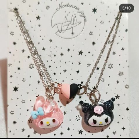 Kuromi Y My Melody, Kuromi Stuff, Baby Doll Diaper Bag, Bow Nail Designs, Hello Kitty Bedroom, Fandom Jewelry, Kitty Makeup, Barbie Fashion Sketches, Artsy Background