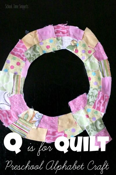 Letter Q Craft, Owls Preschool, Q Is For Quilt, Preschool Artwork, Q Craft, Letter Q Crafts, Toddler Alphabet, Alphabet School, Preschool Letter Crafts