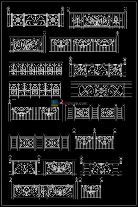 7.Classic railing AutoCAD file free download Classic Railing, Autocad Free, Floor Plan With Dimensions, Steel Railing Design, Restaurant Plan, Home Gate Design, Cad Library, Civil Engineering Design, Architecture Drawing Plan