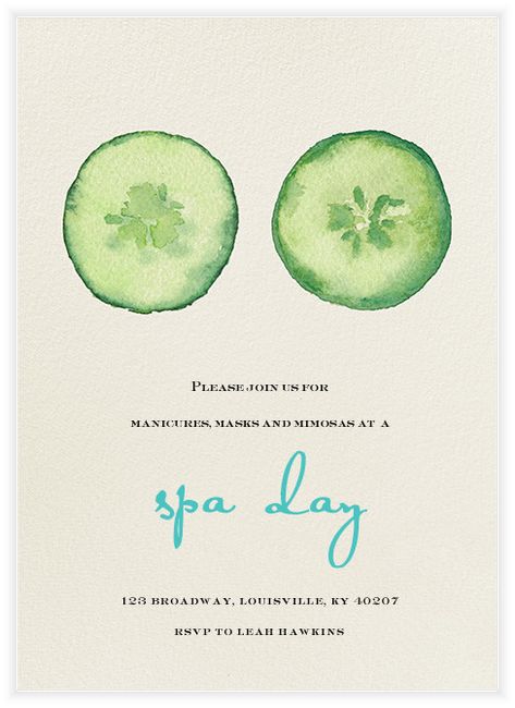 Spa Day Party | Soiree | Leah Hawkins Spa Bridal Shower, Spa Day Party, Spa Night, Bachelorette Invitations, Paperless Post, Bachelorette Party Invitations, Bach Party, Bachelorette Party Decorations, Spa Party