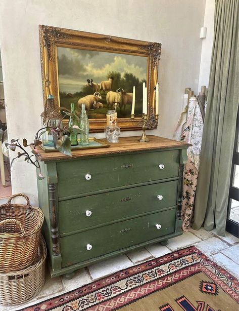 Green Painted Dresser, Green Dresser, Painted Dresser, Chalk Paint, Painted Furniture, Chalk, Dresser, Paint, Bedroom