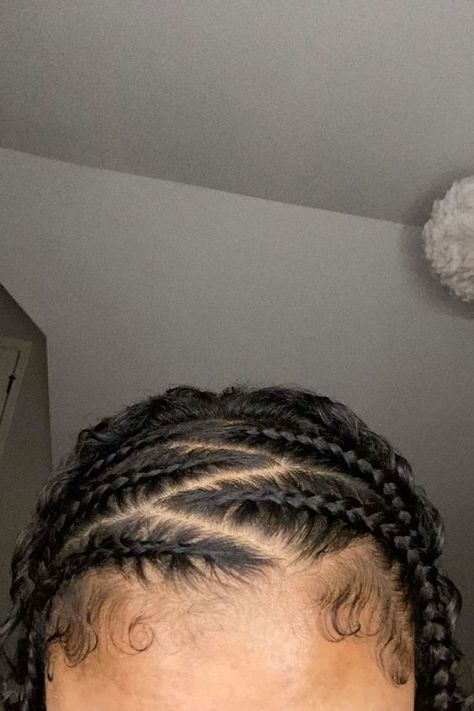 Front Braided Curly Hairstyles, Braids For Short Natural Curly Hair, Half Up Braids Short Hair, Braided In The Front Hairstyles, Half Way Braids Hairstyles Natural, Cornrow Front Hairstyles, Zig Zag Part Hair Curly, Zig Zag Braids With Curly Hair, Half Cornrows Half Natural Hair