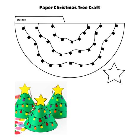 Paper Strip Christmas Tree Craft, Christmas Craft Ideas Preschool, Paper Christmas Decorations Printables, Christmas Tree Kindergarten Activities, Christmas Tree Worksheet Preschool, Christmas Diy Printable, Paper Piecing Patterns Free Printables Christmas Trees, Homemade Decorations For Christmas, Christmas Wreaths Crafts For Kids