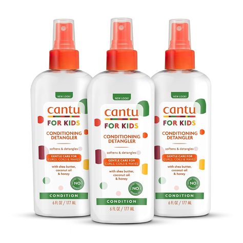 Cantu Care for Kids Paraben & Sulfate-Free Conditioning Detangler with Shea Butter, 6 fl oz (Pack of 3) (Packaging May Vary) Cantu For Kids, Nourishing Shampoo, Curl Cream, Purple Shampoo, Clean Scents, Sulfate Free, Natural Deodorant, Hair Conditioner, Makeup Skin Care