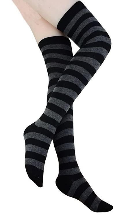 Victorian Stockings, Socks, Hosiery, Tights New Victorian, Over The Knee Socks, Emo Outfits, Striped Socks, Knee Socks, Socks And Hosiery, Dream Clothes, Look Cool, Thigh Highs