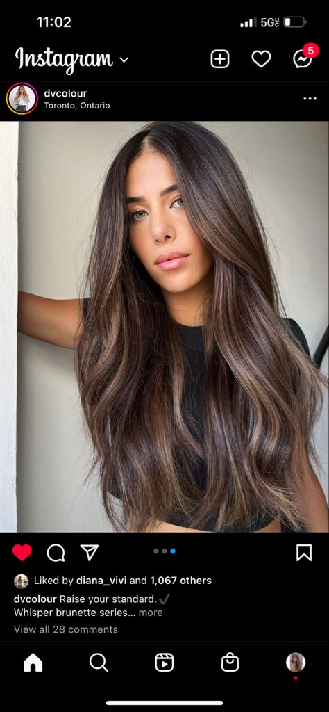 Brunette Cool Tone Balayage, Soft Dimensional Brunette, Cool Tone Brunette Balayage, Dark Brown Hair With Subtle Highlights, Brown Hair Subtle Highlights, Brown Dimensional Hair, Brunette Dimensional Hair, Subtle Balayage Brunette, Brunette Vibes