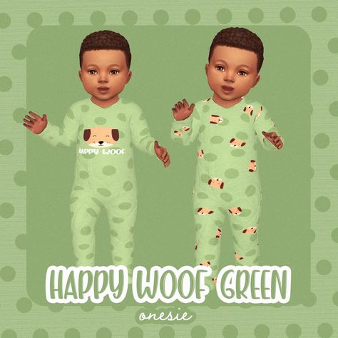 Happy Woof Green Onesie Infant - Screenshots - The Sims 4 Create a Sim - CurseForge Sims 4 Infants Clothes, Sims 4 Store, Ts4 Maxis Match Cc, Sims 4 Infant Cc, Sims 4 Infants, Sims 4 Kids Cc, Infant Cc, Sims 4 Infant, Kerbal Space Program