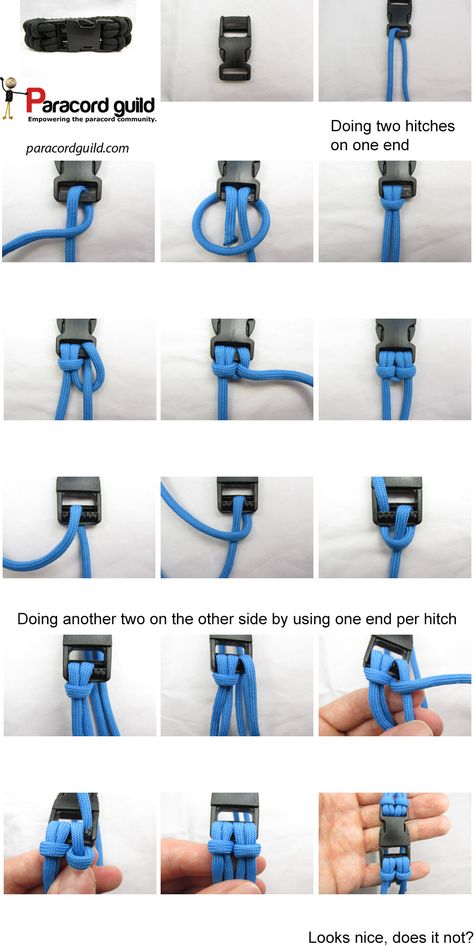 how to attach a buckle to a paracord bracelet How To Attach Paracord To Buckle, Head Phone Cord Wraps, How To Tie Off Paracord, Parachute Cord Bracelets How To Make, Free Paracord Patterns, How To Tie Paracord, Step By Step Paracord Bracelet, Paracord End Knots, Paracord Survival Projects