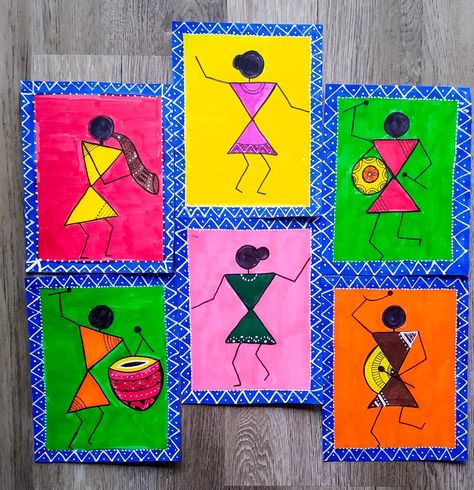 Warli art, folk art, simple drawing Easy Warli Art For Kids, Warli Art Easy, Warli Art For Kids, Warli Art Designs, Warli Drawing, Warli Art Painting, Warli Designs, Sailboat Drawing, Kindergarten Art Crafts