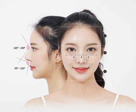 Golden ratio for female Asian noses Golden Ratio Face Women, Asian Nose Reference, Perfect Nose Shape, Asian Nose Job, Korean Nose, Asian Nose, Flat Nose Asian, Korean Nose Job, Plastic Surgery Video