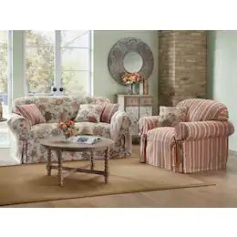 Painted Furniture Living Room, Slipcovers For Sofas, Country Couches, Chair Covers Slipcovers, Country Style Sofas, Beige Loveseat, Country Sofas, Tuscan Colors, Cottage Cozy