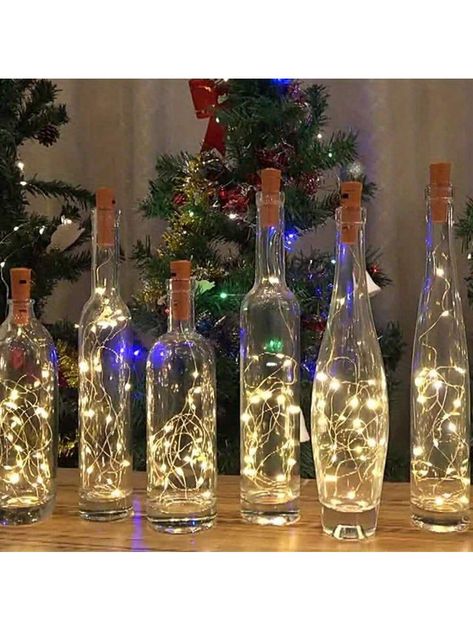 Warm White  Collar  PVC   Embellished   Event & Party Supplies Wine Bottle Wedding Centerpieces, Wine Bottle Lights, Glow Party Supplies, Wine Bottle Centerpieces, Lighted Wine Bottles, Glow Party, Bottle Lights, Fairy String Lights, Wedding Crafts