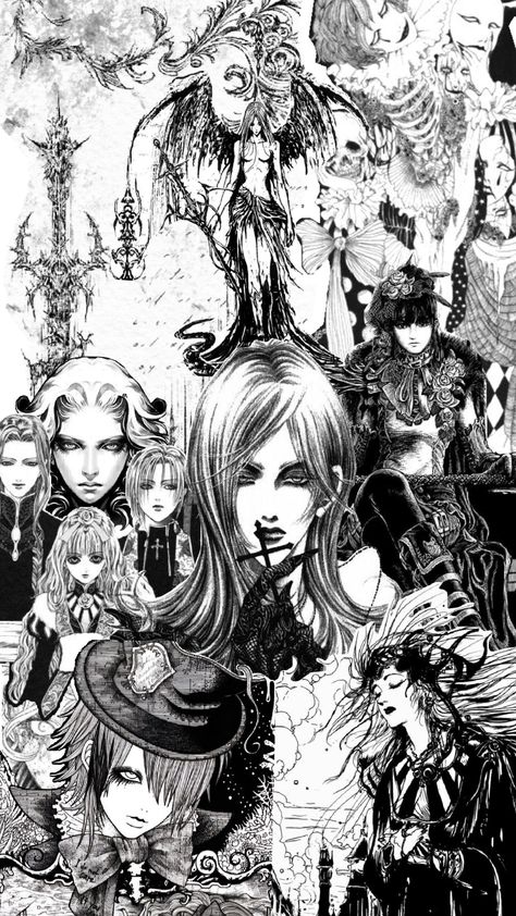 Gothic Antique Artstyle Manga Gothic Horror Character Art, Vkei Artstyle, Gothic Poster Design, Goth Manga, Gothic Digital Art, Gothic Art Style, Manga Artstyle, Gothic Manga, Gothic Icons