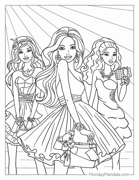 Free Barbie, Barbie Drawing, Barbie Printables, House Colouring Pages, School Coloring Pages, Barbie Coloring, Barbie Coloring Pages, Summer Coloring Pages, Mermaid Coloring Pages