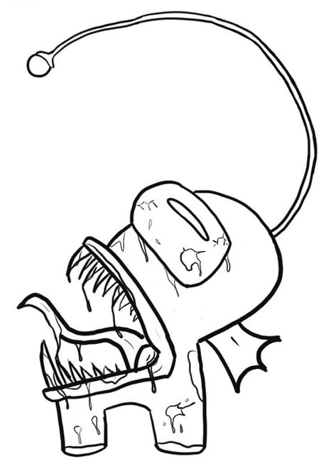 Monster Imposter coloring page Among Us Cute, Scary Coloring Pages, Precious Moments Coloring Pages, Halloween Coloring Sheets, Scary Drawings, Monster Coloring Pages, Detailed Coloring Pages, Birthday Party Activities, Scary Monsters