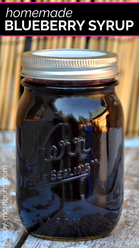 Blueberry Syrup Recipe, Homemade Blueberry Syrup, Jam Recipes Homemade, Canned Food Storage, Simple Syrup Recipes, Blueberry Syrup, Homemade Syrup, Jelly Recipes, Blueberry Recipes