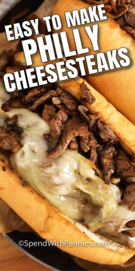 Peper Steak, Homemade Philly Cheesesteak, Philly Cheese Steak Sandwich Recipe, Cheese Steak Sandwich Recipe, Recept Sandwiches, Philly Steak Sandwich, Philly Cheesesteak Recipe, Best Philly Cheesesteak, Philly Cheese Steak Sandwich