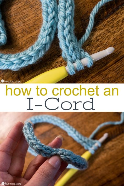 Are you looking for a way to crochet a rope or thick cord? The crocheted I-Cord will be perfect for you! Read on for a video and written tutorial. Cordon Crochet, Crochet I Cord, 100 Crochet Stitches, Bracelet Crochet, Confection Au Crochet, Crochet Stitches Free, Crochet Cord, Crochet Bows, Pola Amigurumi