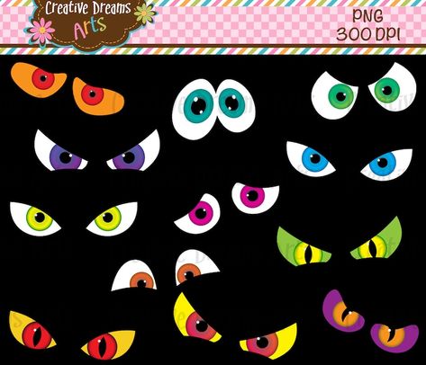 Spooky Eyes Clipart Instant Download - Etsy Canada Decoracion Halloween, Eyes Clipart, Scary Eyes, Halloween Photo Booth, Spooky Eyes, Art Coasters, Halloween Templates, Halloween Clips, Adornos Halloween