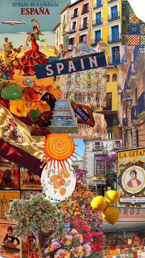 Spain Culture Aesthetic, Andalucia Aesthetic, Spain Collage, Spanish Vibes, Spain Aesthetics, Summer Wallpapers, Spain Culture, Cute Summer Wallpapers, Summer 25