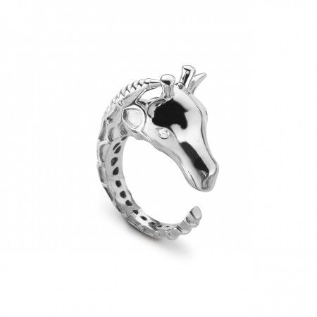 “Grace” Giraffe Ring Giraffe Ring, Rings With Diamonds, Sapphire Eyes, Monica Rich Kosann, White Sapphire Ring, Ring Sizes, Luxury Gifts, Animal Jewelry, Ring Collections