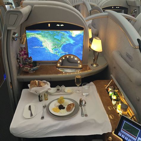 Comparing First & Business Class On The Emirates A380 - One Mile at a Time http://onemileatatime.boardingarea.com/2017/01/16/emirates-a380-first-class-vs-business-class/ Business Class Emirates, Flight Aesthetic, First Class Flight, Business Class Flights, Emirates A380, Private Jet Interior, Flying First Class, Business Class Flight, First Class Flights