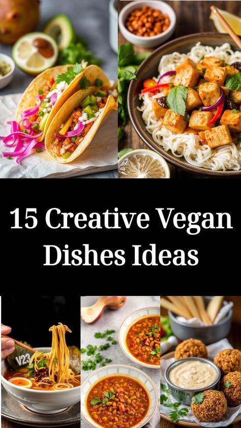 15 Creative Vegan Dishes Ideas Vegan French Food Recipes, Fancy Vegetarian Dinner, Vegan French Recipes, Vegan Fine Dining, Innovative Recipes, Vegan Dinner Party, Spicy Peanut Noodles, Vegan Food Recipes, Dishes Ideas