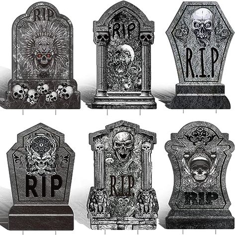 Halloween Graveyard Decorations, Graveyard Decorations, Graveyard Tombstones, Halloween Yard Props, Halloween Headstone, Headstones Decorations, Horror Scene, Halloween Yard Signs, Halloween Lawn