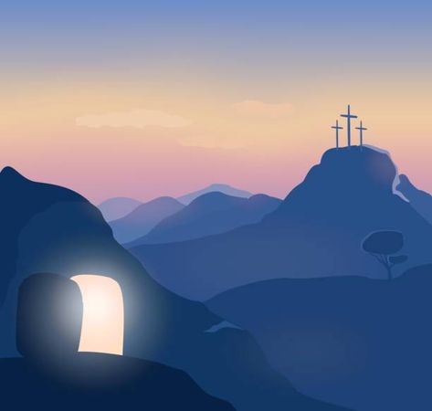 The Empty Tomb Of Jesus, Empty Tomb Painting, Resurrection Art, Christ Tomb, The Tomb Is Empty, Easter Poster Design, Christian Background Images, Jesus Tomb, Jesus Background