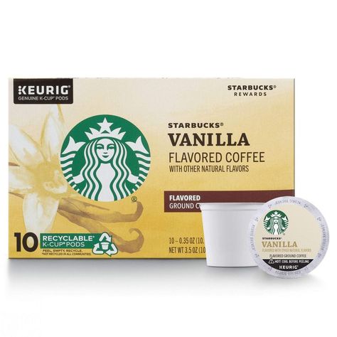 Starbucks Flavored K-Cup Coffee Pods   Vanilla for Keurig Brewers   1 box (10 pods) Keurig Pods, Starbucks Flavors, Matcha Bars, Keurig Coffee Pods, Nestle Coffee Mate, Starbucks Vanilla, Vanilla Smell, Starbucks Rewards, Keurig Coffee