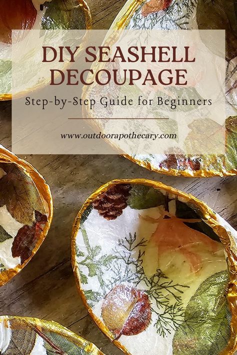 Add a personal touch to your beach-themed decor with this guide on decoupaging seashells! Perfect for coastal home accents, DIY gifts, or just a fun craft to remind you of summer days. Learn the steps to give your shells a vibrant, lasting finish. Tap for the full tutorial!  #CoastalDecor #DecoupageCrafts #BeachDIY #SeashellDecor #DIYHomeDecor #handmadegifts #homemadegifts #naturecrafts Diy Seashell Gifts Ideas, Clam Shell Crafts Diy Ideas, How To Polish Shells, Decoupage Shells Diy, Decoupage Oyster Shells Diy, Seashell Crafts Diy Home Decor, Decoupage Ideas For Beginners, Decoupage Ideas Diy, Diy Oyster Shell Crafts