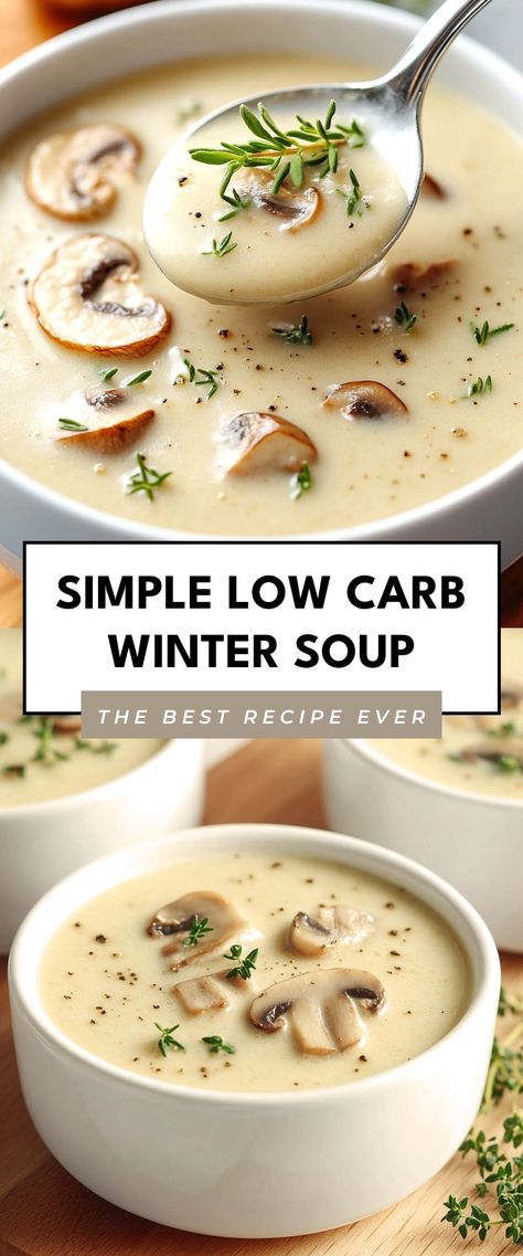 Image for Simple Low Carb Winter Soup Hearty Keto Soup Recipes, Keto Steak Soup, Warm Keto Meals, Low Carb Vegetarian Soup Recipes, Keto Soups Crockpot, Jaw Surgery Recipes, No Carb Soup, Low Carb Soup In A Crock Pot, Low Carb Crockpot Soup