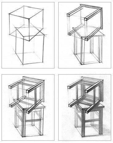 Structural Drawing, Perspective Drawing Architecture, Perspective Drawing Lessons, Interior Design Drawings, Interior Design Sketches, Architecture Design Sketch, Object Drawing, Industrial Design Sketch, Perspective Art