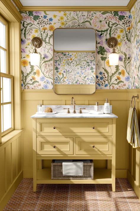 Yellow bathroom decor