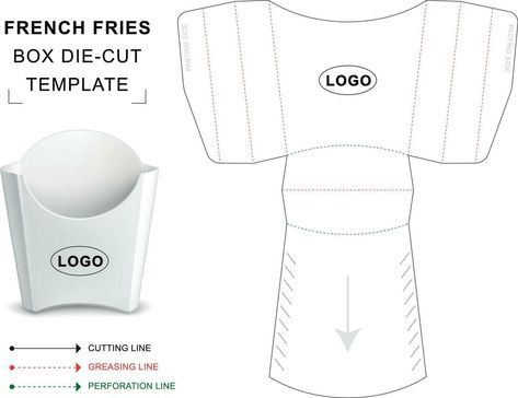 French Fries Packaging Design, French Fries Box Template, Fries Box Template, French Fries Packaging, French Fry Box Template, French Fries Box Design, French Fries Design, Fries Packaging, Burger Packaging